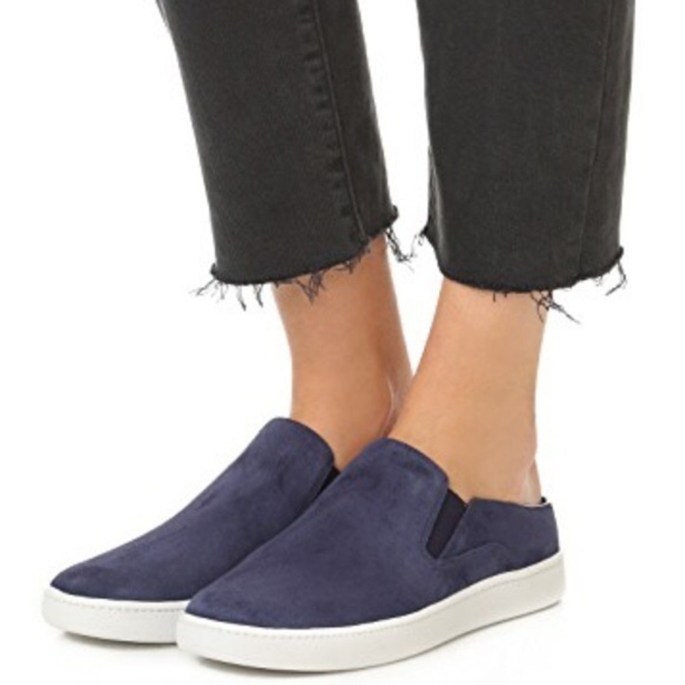 Vince Navy Suede Verrell Slip On Slide Sneaker